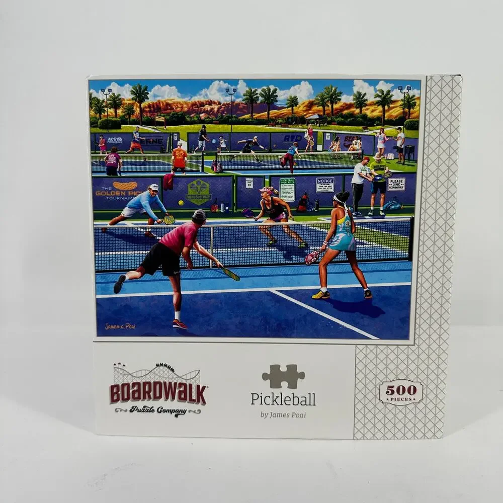Boardwalk Pickleball Sports Theme 500 Piece Jigsaw Puzzle Collectible